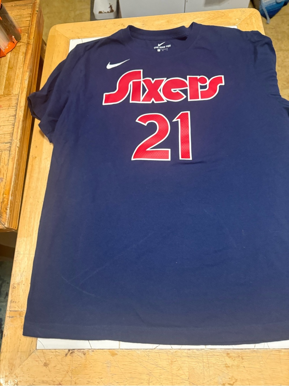 Nike Navy & Red Sixers #21 Short-Sleeve Tee